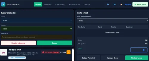 Punto de ventas repuestos365 - Prueba (3 Meses)